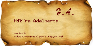 Héra Adalberta névjegykártya